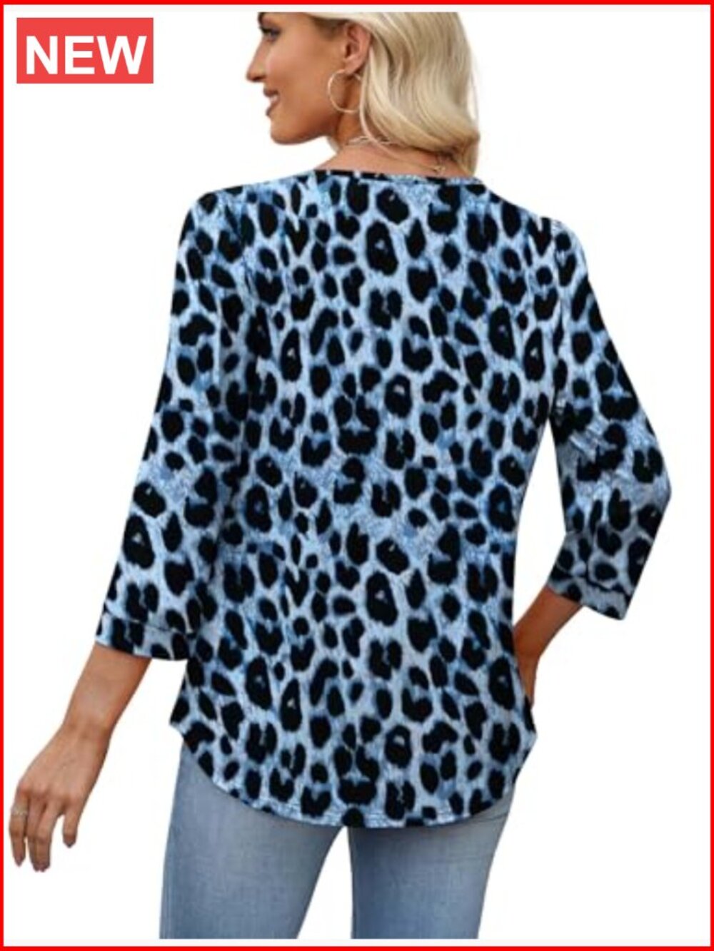 3/4 Sleeve Blouse Business Casual Pleated Front Tunic Top - Picture 5 of 5